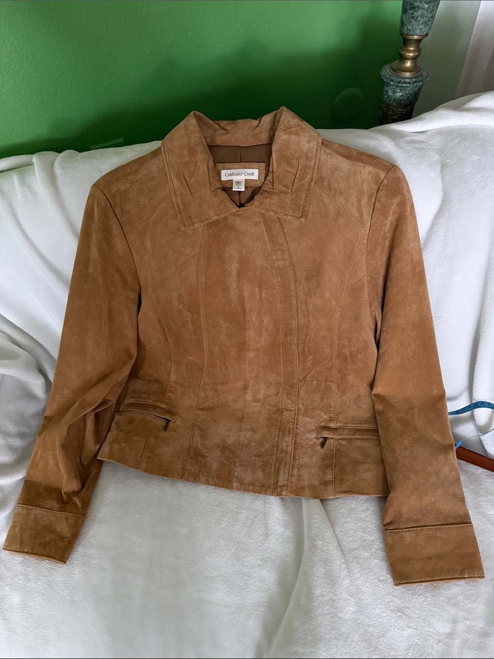 Coldwater Creek Women's Suede Jacket - Cognac Brown